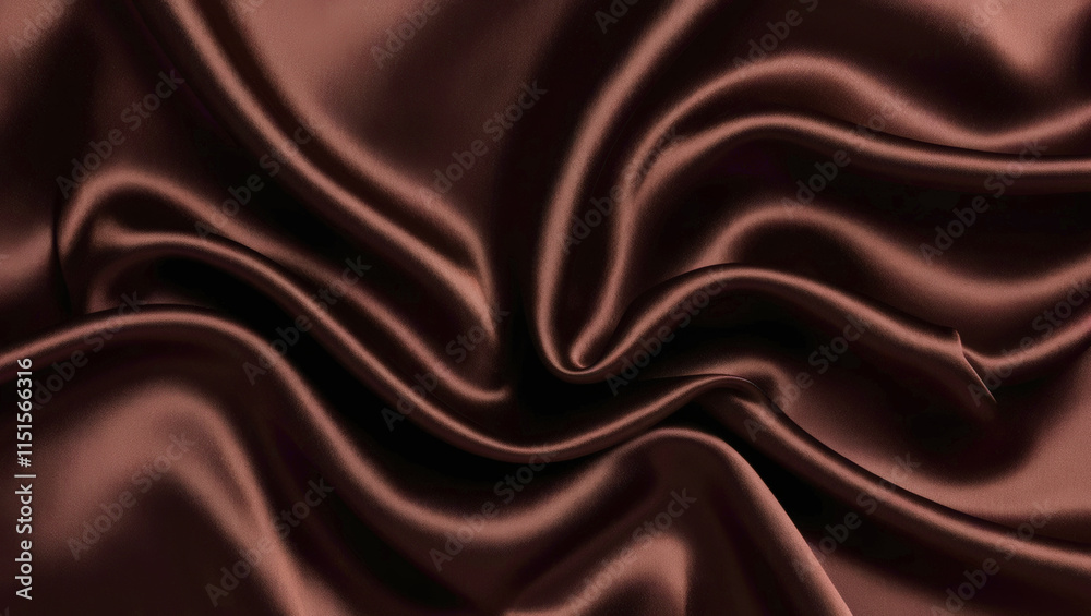Luxurious brown satin fabric background with elegant folds and creases for creative designs. Luxurious brown satin fabric background with elegant folds and creases for creative designs.