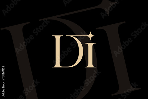 DI or ID letter logo icon design. Classic style luxury initials monogram. photo