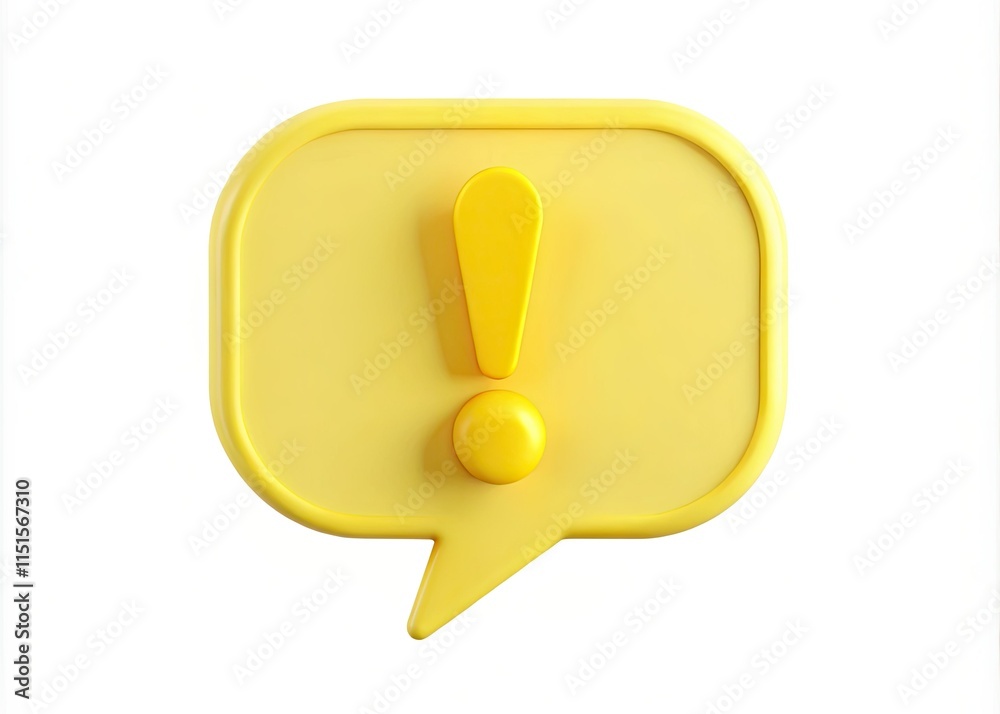 Danger! A yellow warning sign with exclamation mark, notification in speech bubble. Danger! A yellow warning sign with exclamation mark, notification in speech bubble.