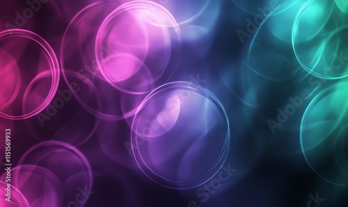 Dreamlike bokeh circles in vivid abstract arrangements. Generative AI