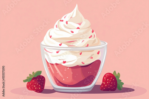 National Whipped Cream Day. January 5. Holiday illustration. photo