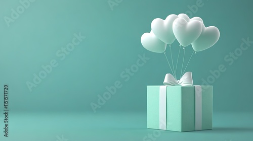 green gift box with white ribbon