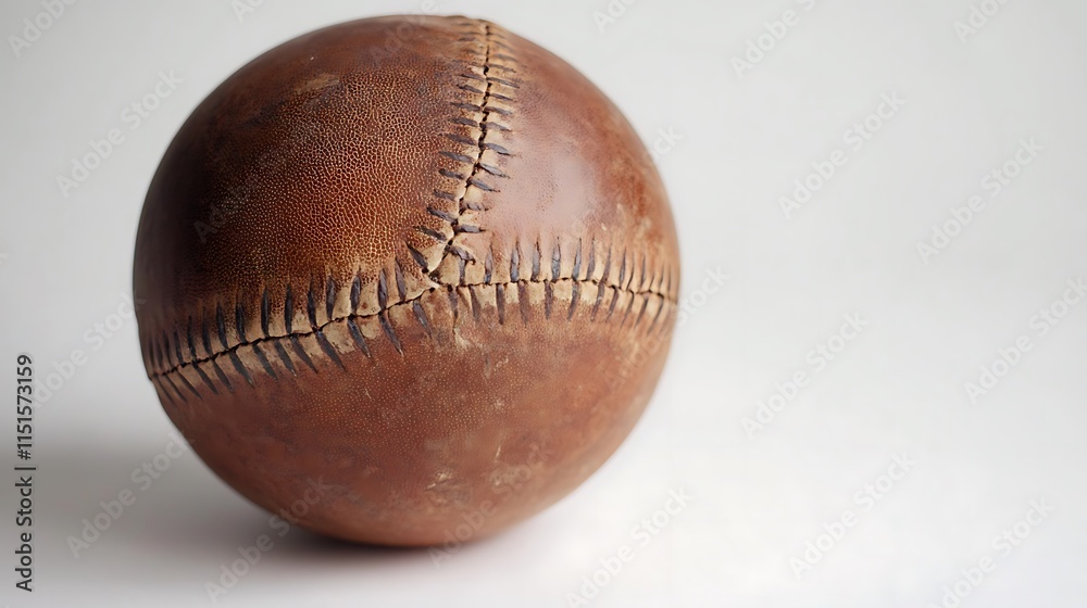 A close-up of a professional sports ball with detailed textures, positioned on a clean white surface A close-up of a professional sports ball with detailed textures, positioned on a clean white surface