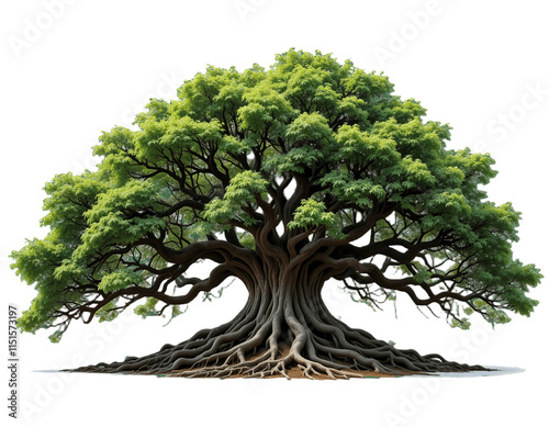 A large ancient tree isolated on white background. Suitable for marketing or business purposes. PNG file photo