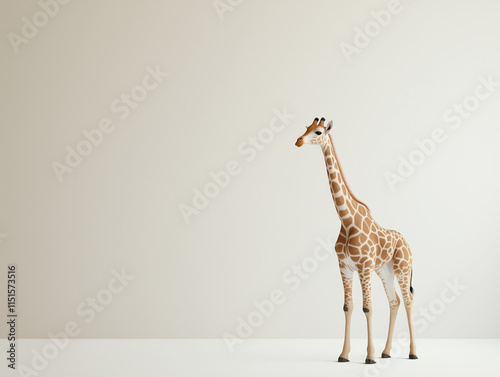 giraffe on white background photo