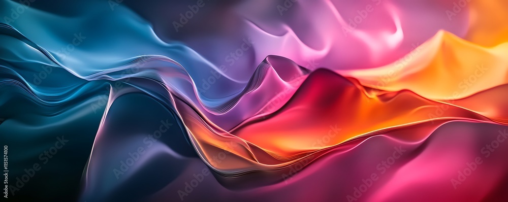 Obraz premium Dynamic abstract background featuring vibrant colors and smooth glowing layers