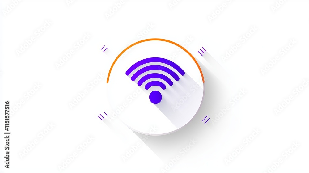 A flat vector WiFi icon featuring a clean linear design for use in wireless signal public area signage or app interfaces A flat vector WiFi icon featuring a clean linear design for use in wireless signal public area signage or app interfaces
