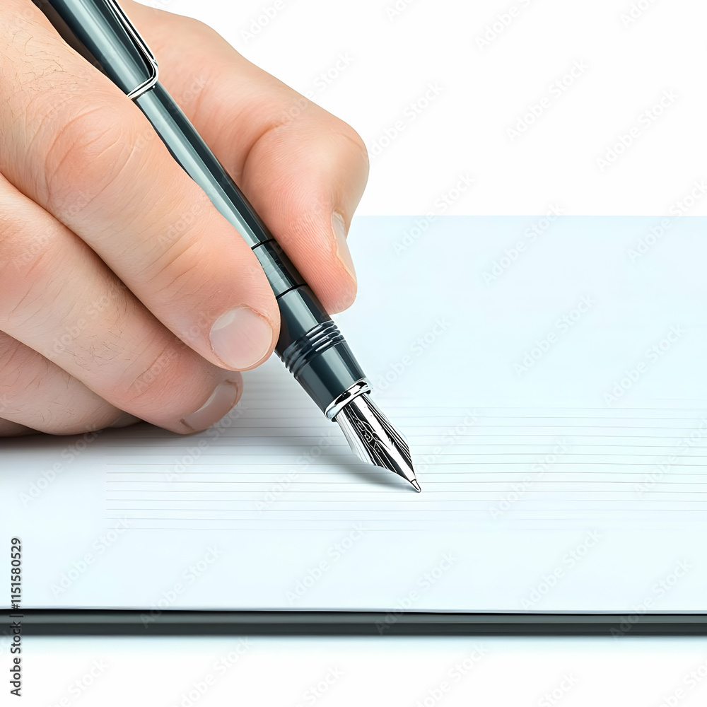 3D Illustration Hand Writing with Pen 3D Illustration Hand Writing with Pen