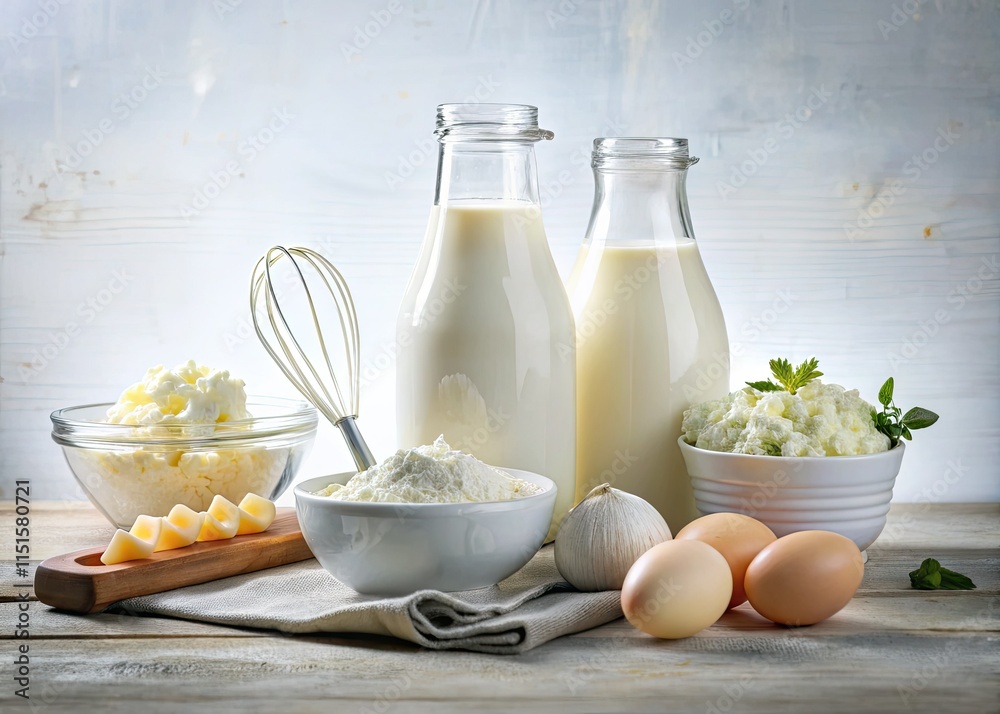 Milk, cheese, eggs, and baking ingredients unite in surreal double exposure dairy photography. Milk, cheese, eggs, and baking ingredients unite in surreal double exposure dairy photography.