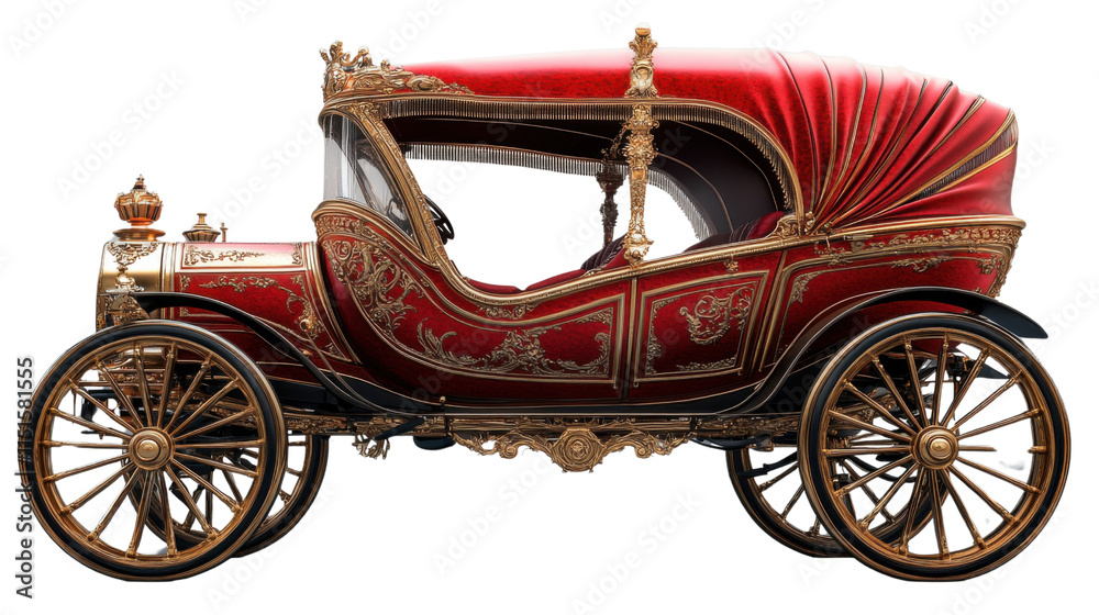 Naklejka premium vintage red car isolated on white background