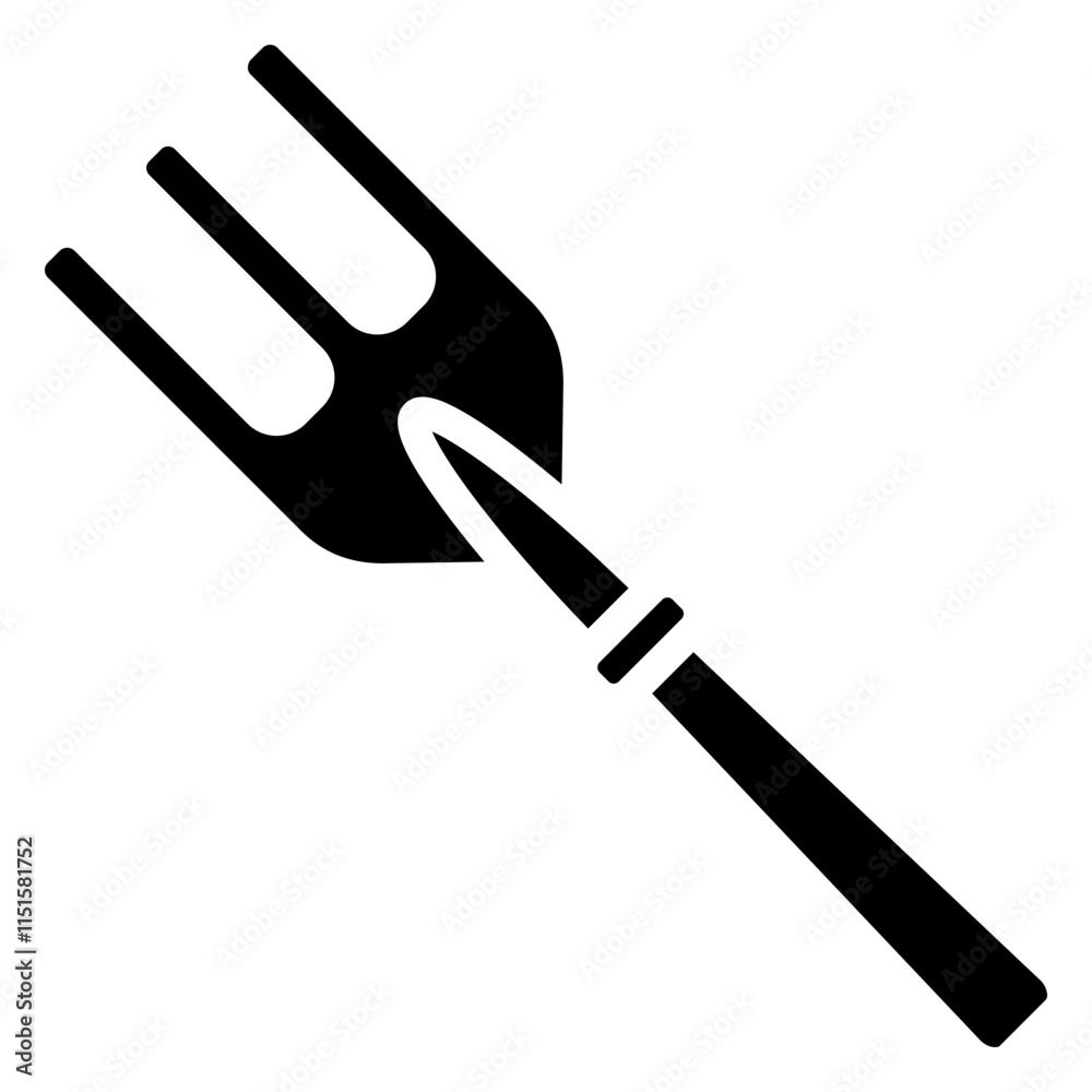 Rake Icon, Black And White Glyph Icon Symbol Rake Icon, Black And White Glyph Icon Symbol