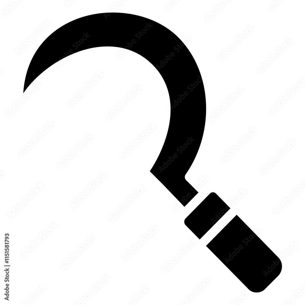 Sickle Icon, Black And White Glyph Icon Symbol Sickle Icon, Black And White Glyph Icon Symbol