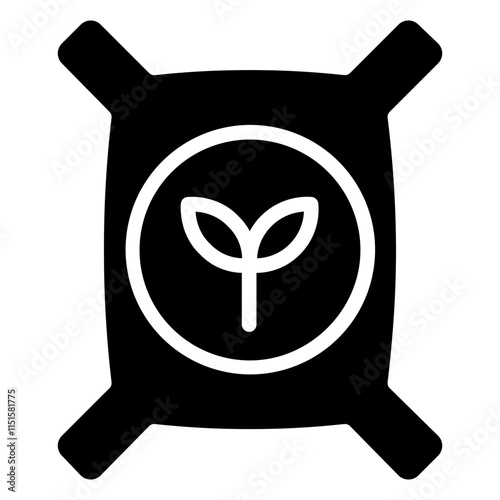Fertilizer Icon, Black And White Glyph Icon Symbol