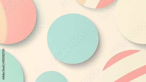 Wallpaper Mural Soft pastel striped circles frame creating a subtle and elegant background design for creative projects Torontodigital.ca
