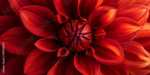 Stunning red flower head of a dahlia plant showcasing vibrant petals and intricate details, perfect for capturing the essence of a dahlia s beauty in botanical photography. photo