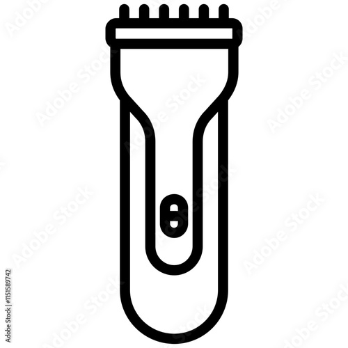 Hair Clipper Icon, Black And White Outline Icon Symbol