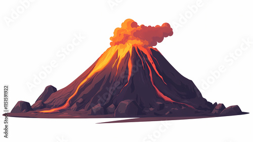 Volcano composite volcano cinder cone lava dome fissure volcano. Cinder. Illustration photo