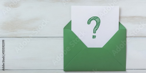 Personality Test printed on white paper placed inside a green envelope, showcasing the concept of self discovery through a quirky personality test designed for engagement. photo