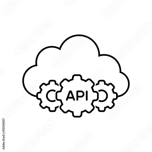 Cloud API vector icon. software integration illustration sign. application symbol.