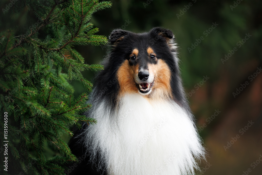 happy collie dog portrait outdoors happy collie dog portrait outdoors