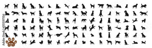 Discover a unique collection of 100 dog breed silhouette designs, perfect for crafting, decorating, or gifting