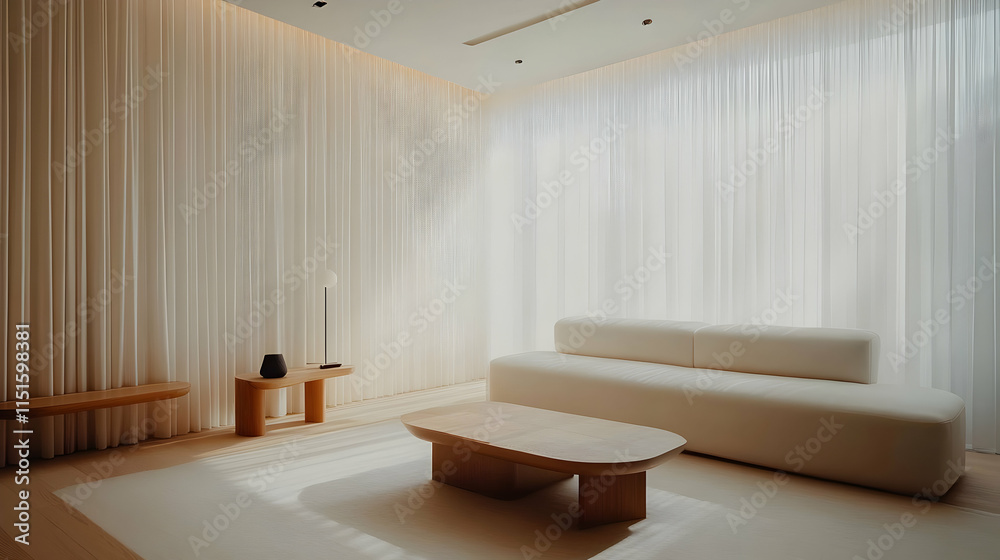 Fototapeta premium Modern Minimalist Living Room Interior Design