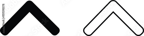 Upward arrows icons Set. Scroll illustration signs. Animation of arrow bouncing as it slide up. Graphic flat and outline elements suitable for apps and websites isolated on transparent background.