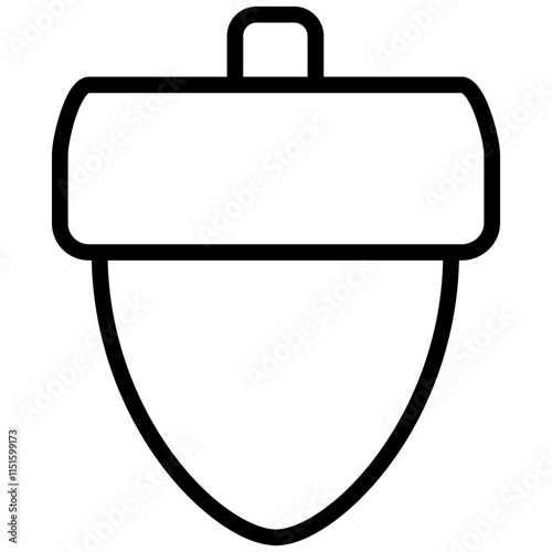 Acorn Icon, Black And White Outline Icon Symbol