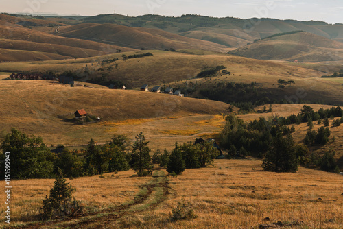 Obraz na płótnie Zlatibor Mountain Panoramic Landscape with Rural Houses w salonie
