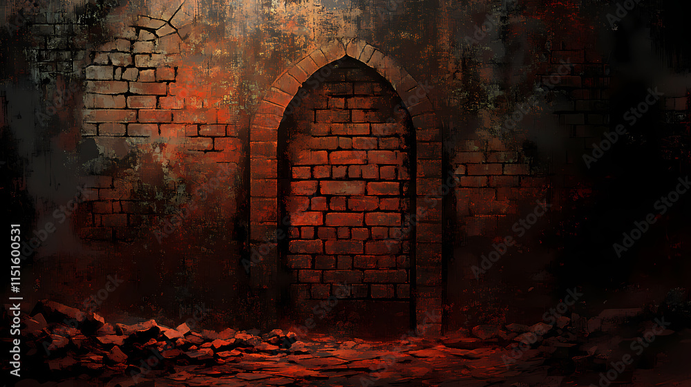 Old red brick wall texture. Cinder. Illustration Old red brick wall texture. Cinder. Illustration