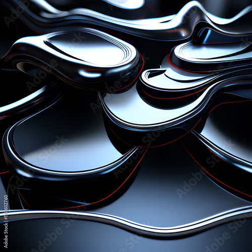 Wallpaper Mural A dynamic background with flowing abstract shapes, vibrant gradients of blue and purple, soft lighting creating depth and shadows, a sense of motion and energy, rendering, created using Blender. gener Torontodigital.ca