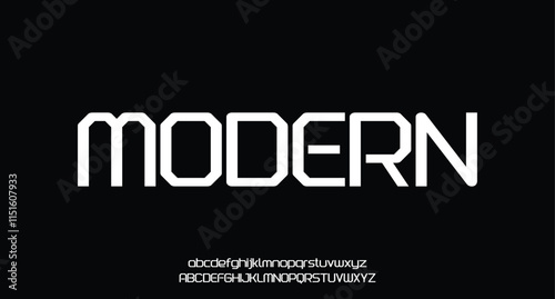 Modern abstract digital alphabet font. Minimal technology typography, Creative urban sport fashion futuristic font and with numbers. vector illustration
