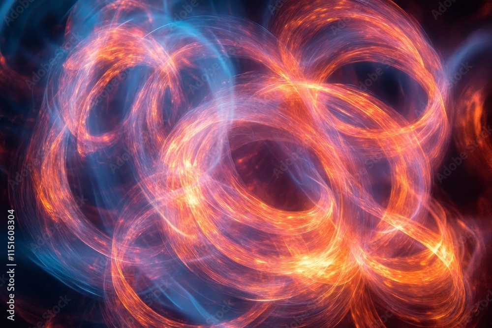 Fototapeta premium forms twisting and rotating in an intricate, glowing pattern. Generative AI