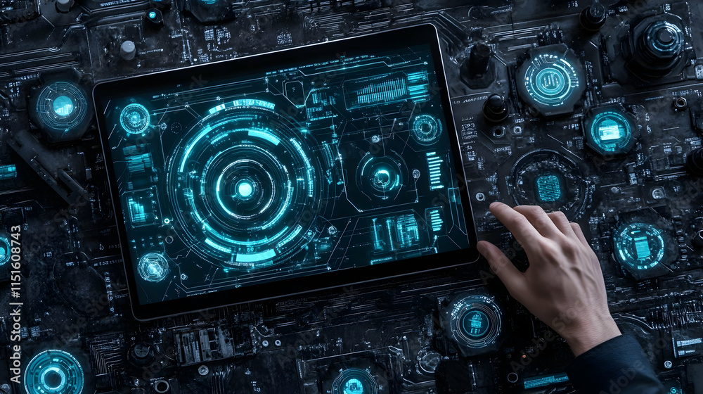 Fototapeta premium Futuristic Tech Interface Illustration