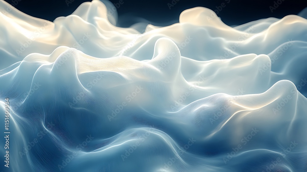 Obraz premium Abstract Blue and White Wave Pattern Design