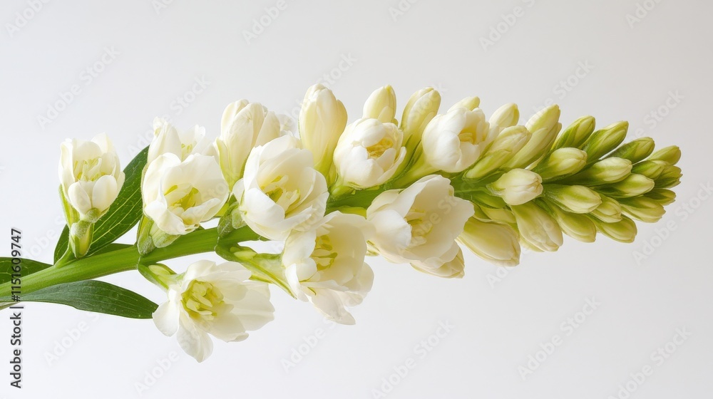 Fototapeta premium close up of a white flower on white background
