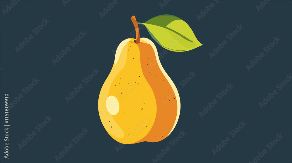 Flat Vector Illustration of Pear Fruit Icon for Creative Designs Flat Vector Illustration of Pear Fruit Icon for Creative Designs