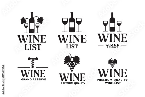 Elegant Wine Logos for Premium Quality and Grand Reserve Wines