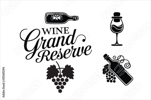 Elegant Wine Logos for Premium Quality and Grand Reserve Wines