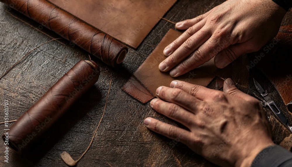 Fototapeta premium The process often involves handwork for authenticity. 
