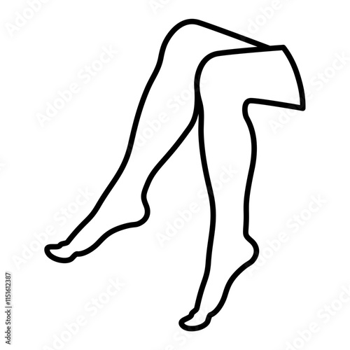 Human leg aesthetics pose icon set. Outline style collection. Line thin editable stroke. For animation graphic, web, app. Vector illustration