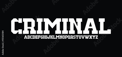 Classic college font. Vintage sport font in american style for football, baseball or basketball logos and t-shirt. Athletic department typeface, varsity style font. Vector
