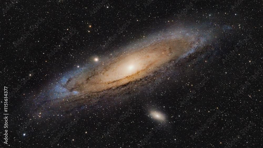 Cosmic Travel. An Interstellar Journey through the Depths of Space. Animation of a real astronomical photograph of Andromeda galaxy M31 captured by me. High quality 4k footage Cosmic Travel. An Interstellar Journey through the Depths of Space. Animation of a real astronomical photograph of Andromeda galaxy M31 captured by me. High quality 4k footage