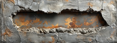 9 Document the passage of time through the presence of a hole in a plaster wall where years of wear and tear have left their mark on the surface adding depth and character to the architectural element photo