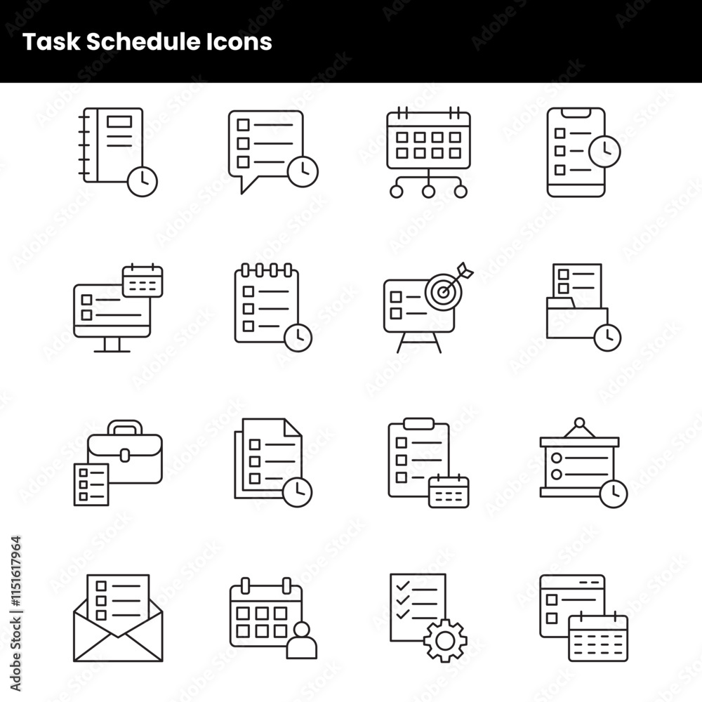 Task Schedule Icons Task Schedule Icons