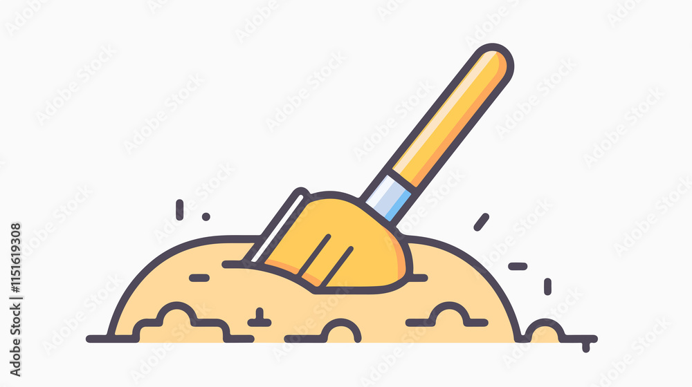 Sand Shovel Line Icon Vector Illustration Sand Shovel Line Icon Vector Illustration