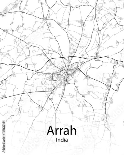 Arrah India minimalist map photo