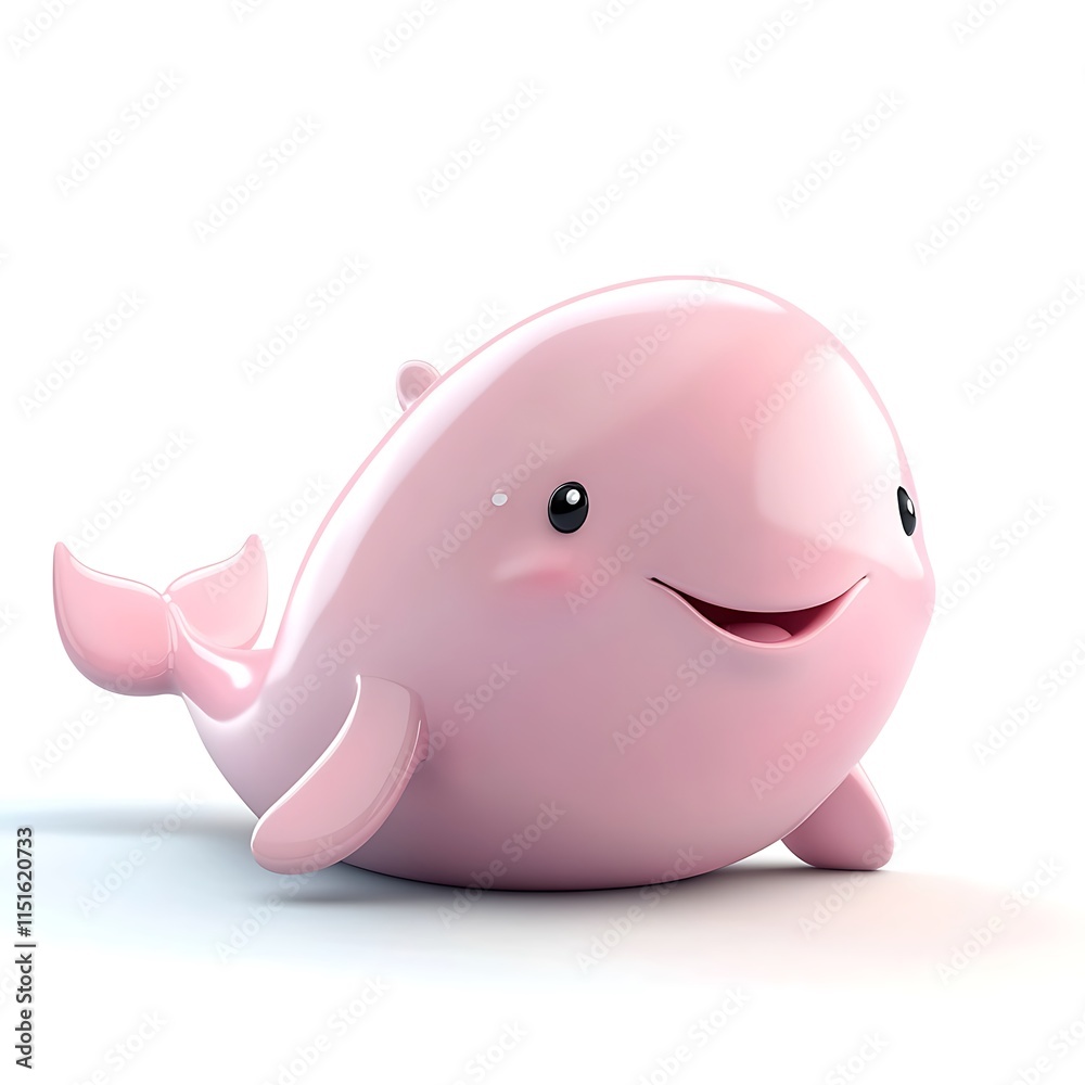 Joyful pink dolphin toy studio 3d render fun close-up Joyful pink dolphin toy studio 3d render fun close-up