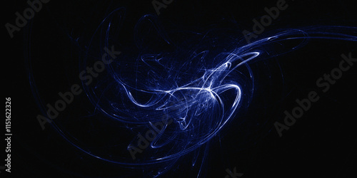 the black background with an abstract pattern resembles a spiral galaxy with twisting lights