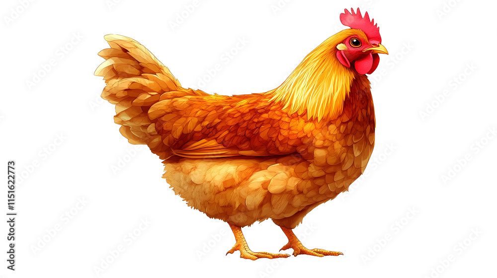 Fototapeta premium brown chicken on white background, brown chicken png